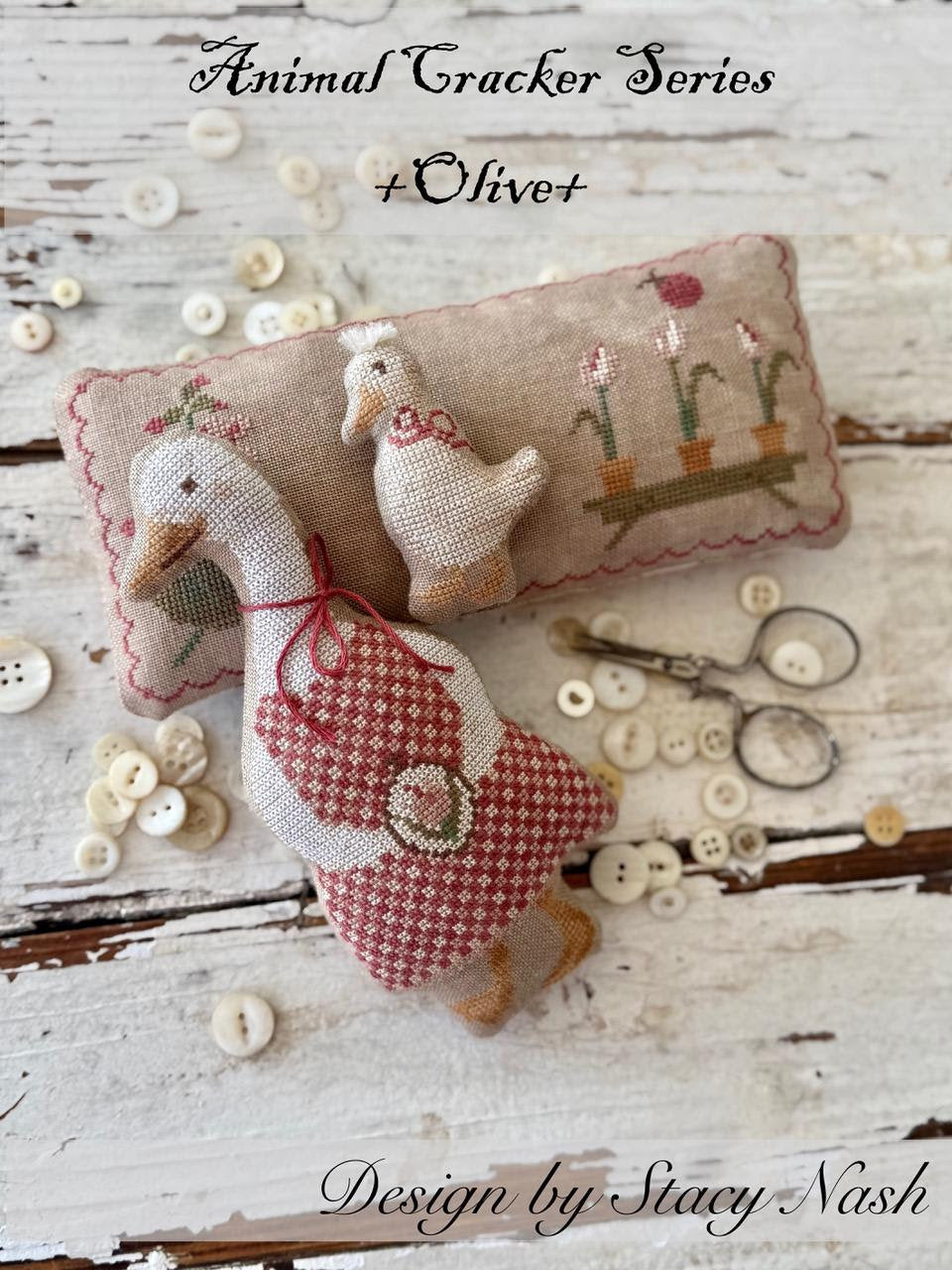PRE-ORDER - Animal Crackers: Olive Cross Stitch by Stacy Nash Designs - Paper Pattern