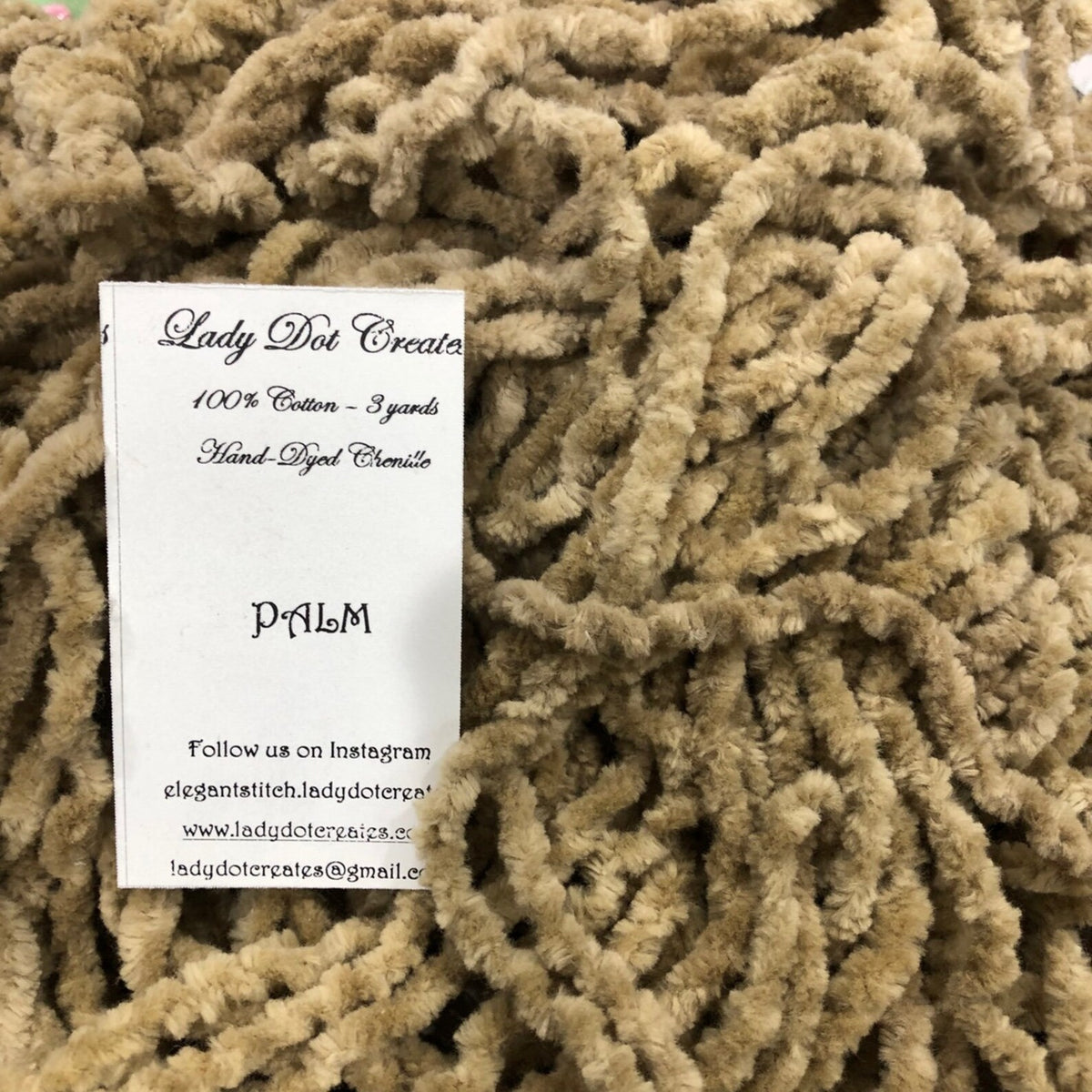 Chenille Trim - Palm Hand-Dyed 100% Cotton  by Lady Dot Creates