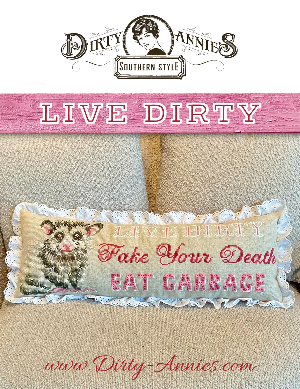 Pre-Order - Live Dirty Cross Stitch by Dirty Annie&#39;s - Paper Pattern