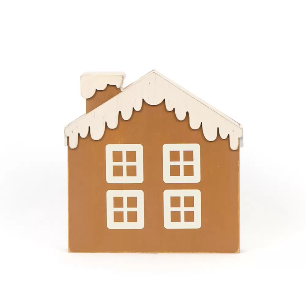 Gingerbread | Feeling Frosty Collection | 7x7x1.25 reversible wood cutout house | 71189