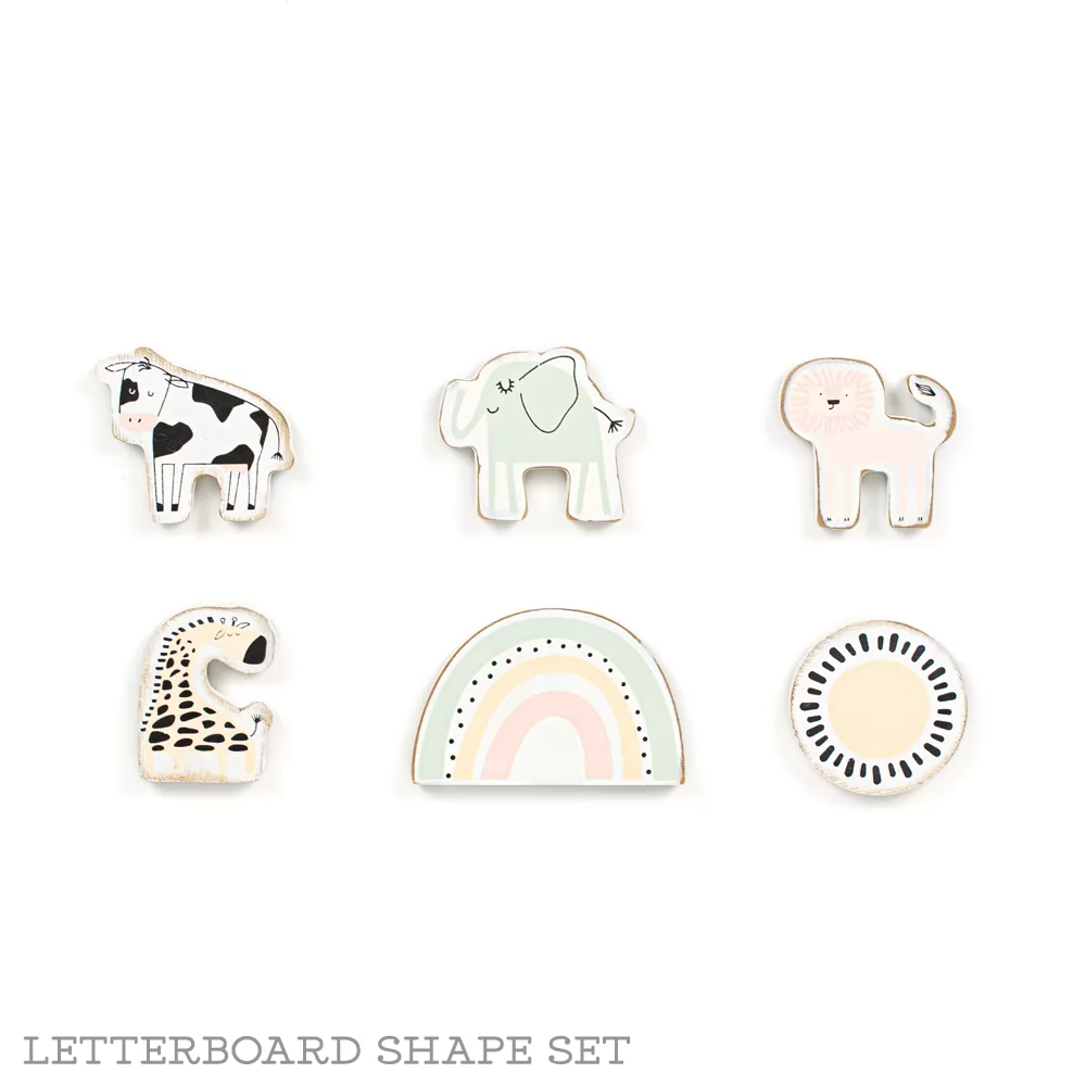 Baby | Animal Crackers Collection | 3x2x.25 wood shapes set of six | 11748