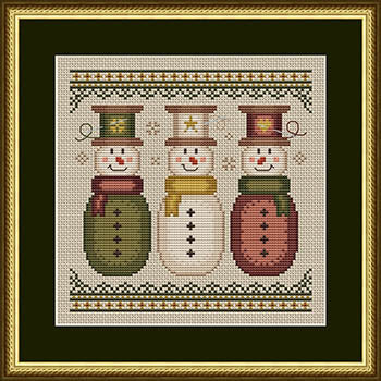 Sew Merry Snowmen Cross Stitch by Happiness is Heartmade - Paper Pattern