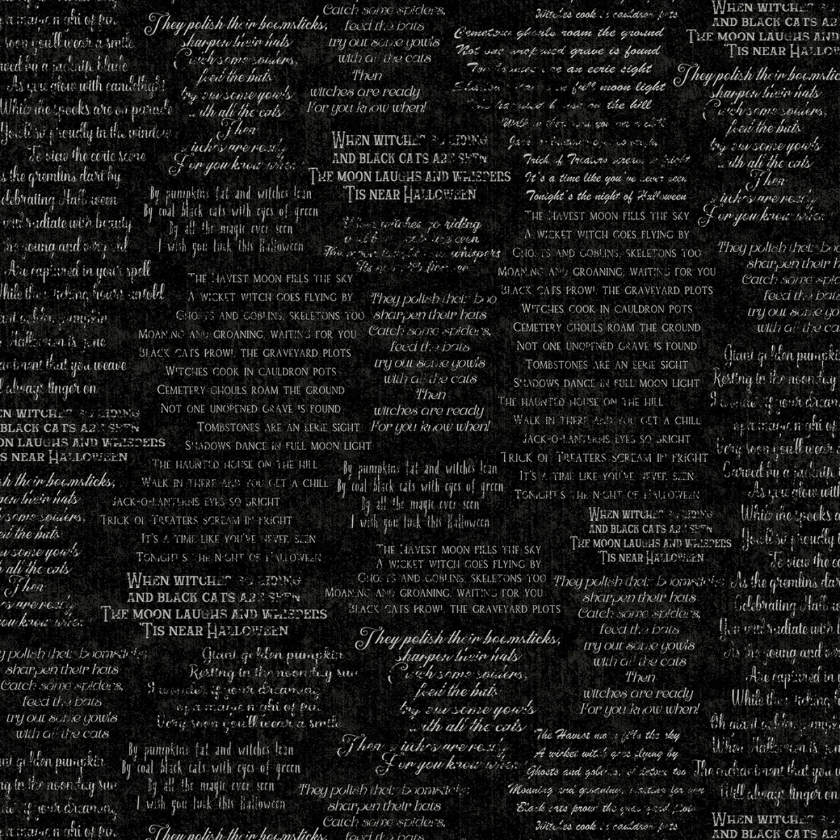 Hocus Pocus | HPOC-5830-K | Black Spooky Text