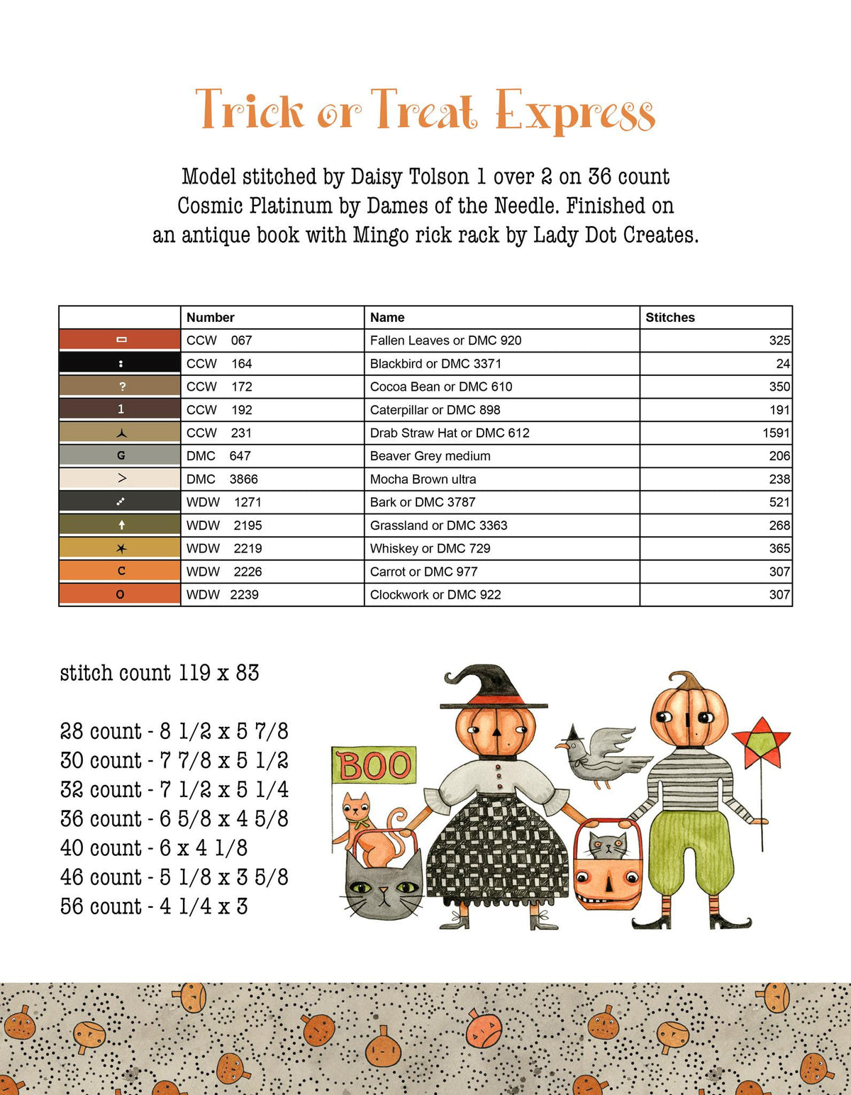 Hello Midnight Cross Stitch Book with 8 designs by Teresa Kogut - Paper Pattern