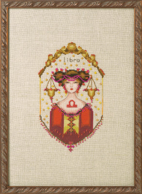 Zodiac Girls - Libra Cross Stitch by Nora Corbett Designs - Paper Pattern