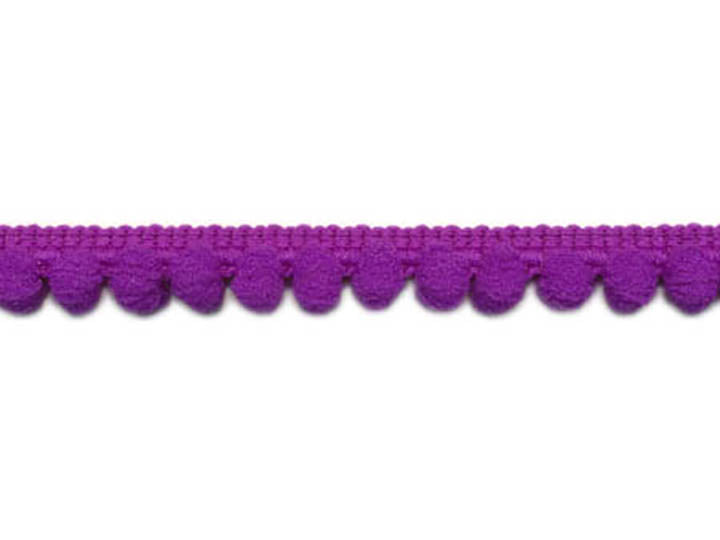 Baby Pom Pom Trim Fringe, 3/8 inch - Purple