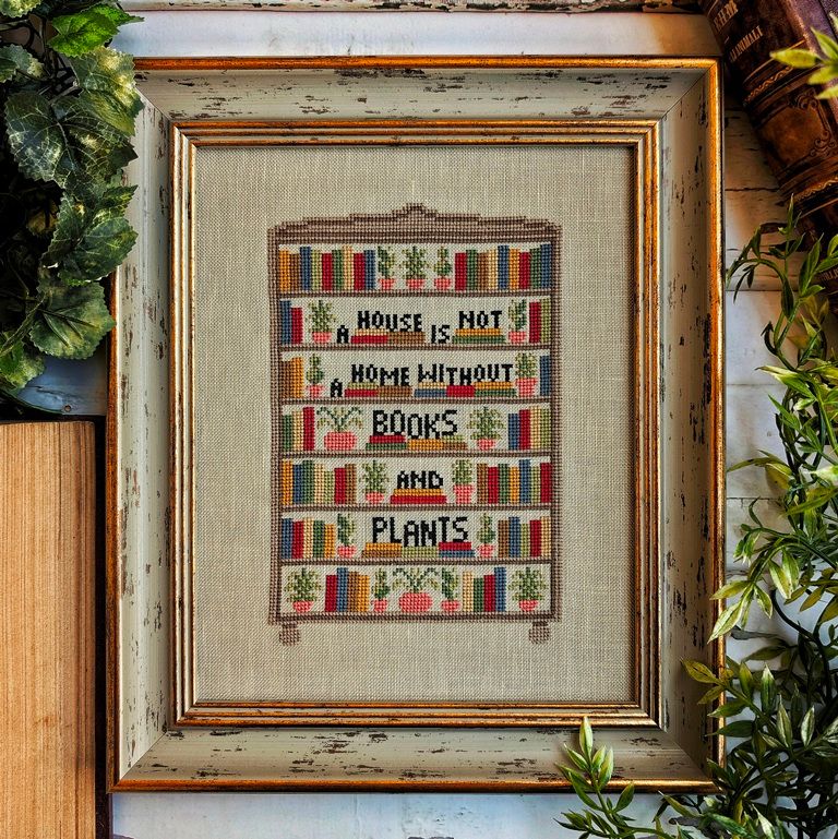 Pre-Order - Books and Plants Cross Stitch by Puntini Puntini - Paper Pattern