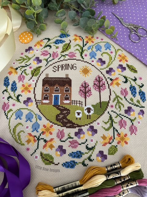 Pre-Order - Seasonal Circles: Spring Cross Stitch by Little Dove Designs - Paper Pattern