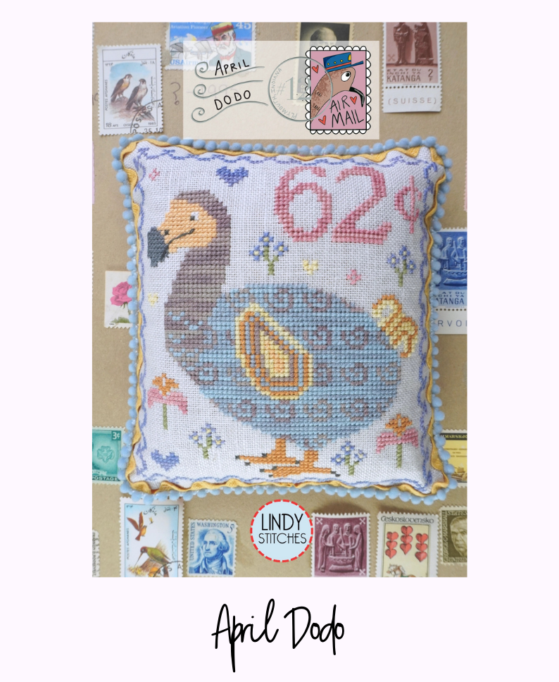 Pre-Order - April Dodo Cross Stitch by Lindy Stitches - Paper Pattern