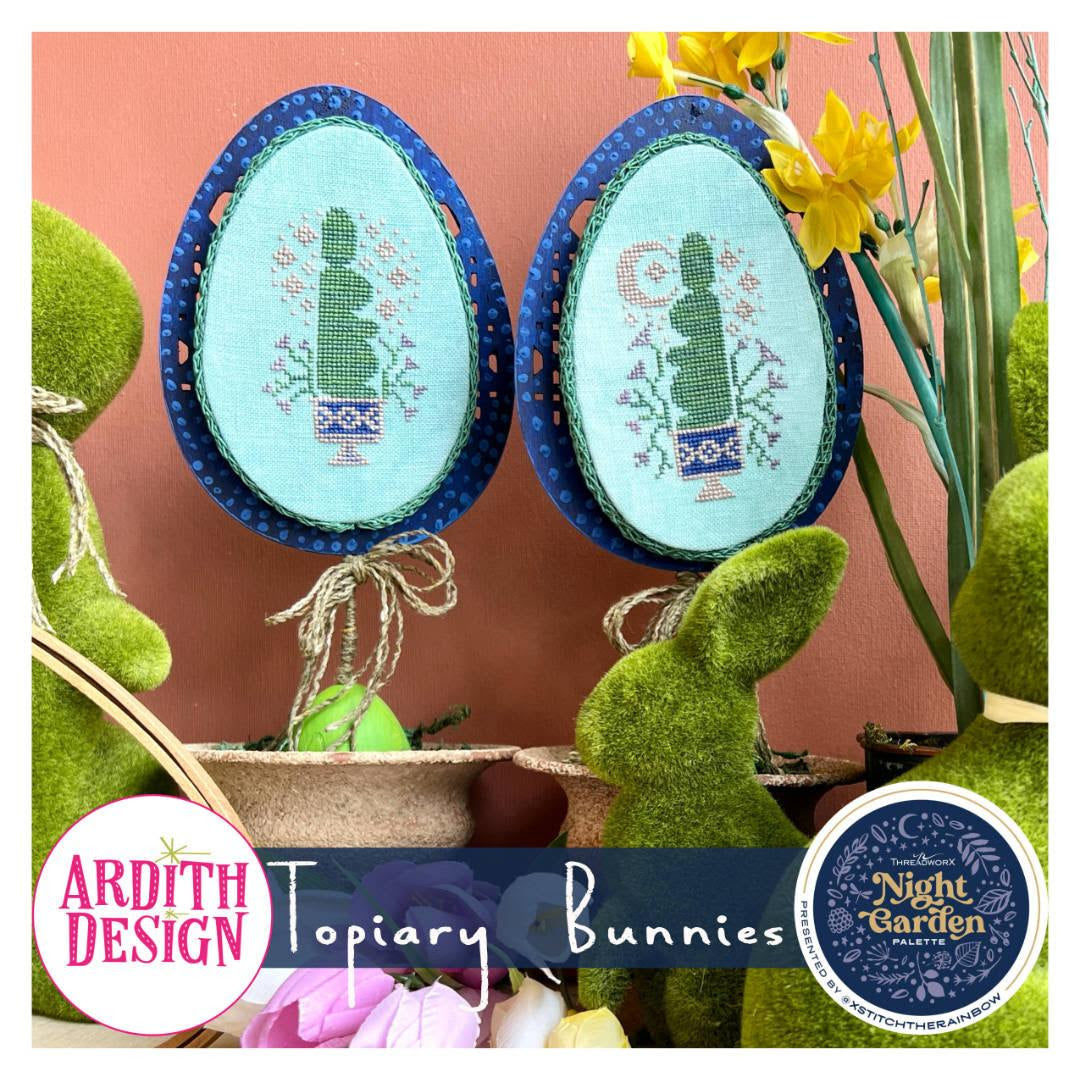 Pre-Order - Topiary Bunnies Cross Stitch by Ardith Design - Paper Pattern