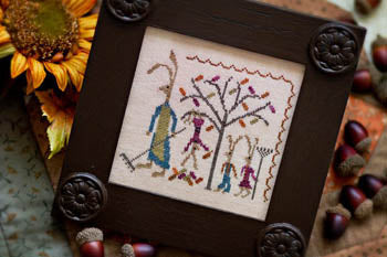 Hares Autumn Cross Stitch by Plum Street Samplers - Paper Pattern