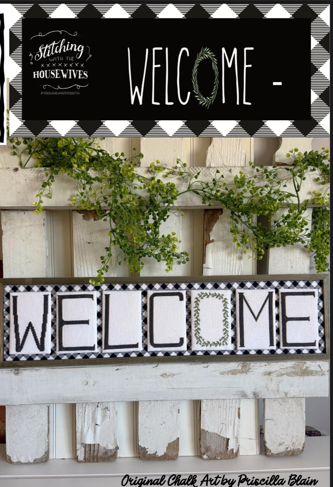 Welcome Cross Stitch by Stitching With The Housewives - Paper Pattern