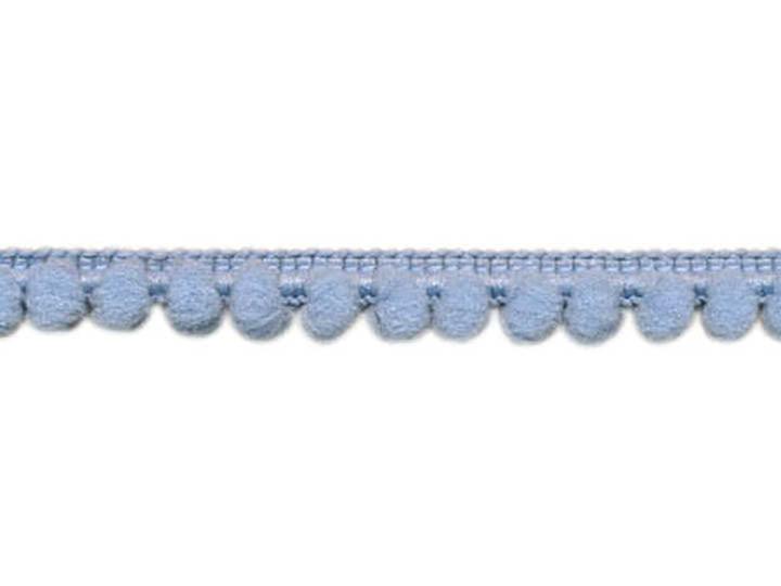 Baby Pom Pom Trim Fringe, 3/8 inch - Light Blue