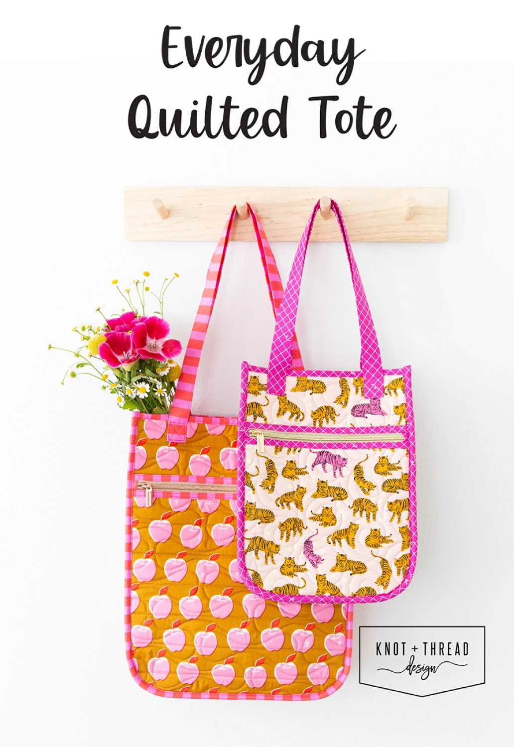 Everyday Quilted Tote Quilt Pattern by Knot + Thread Designs - Paper Pattern