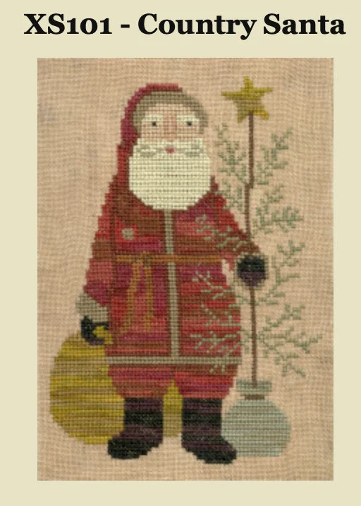 Country Santa XS101 Cross Stitch By Teresa Kogut - Paper Pattern