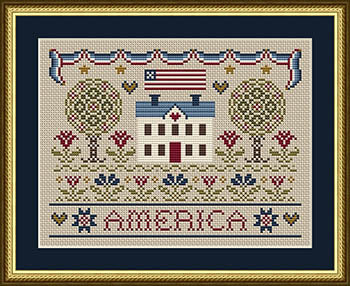 An American Home Cross Stitch by Happiness is Heartmade - Paper Pattern