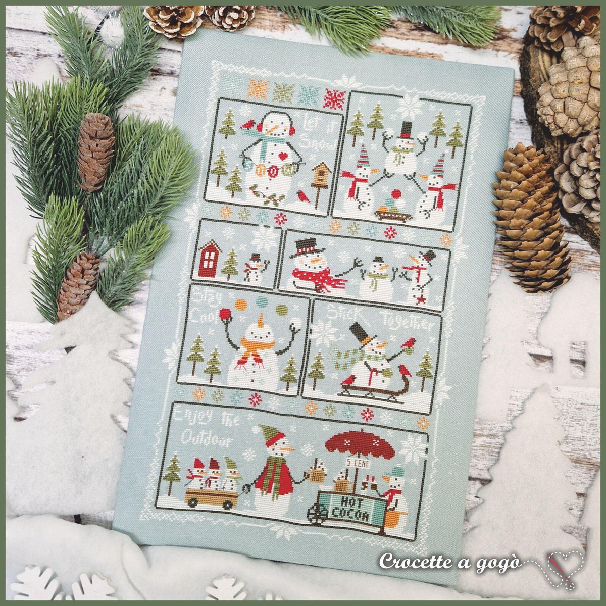Snowman's Life Cross Stitch by Crocette A Gogò - Paper Pattern