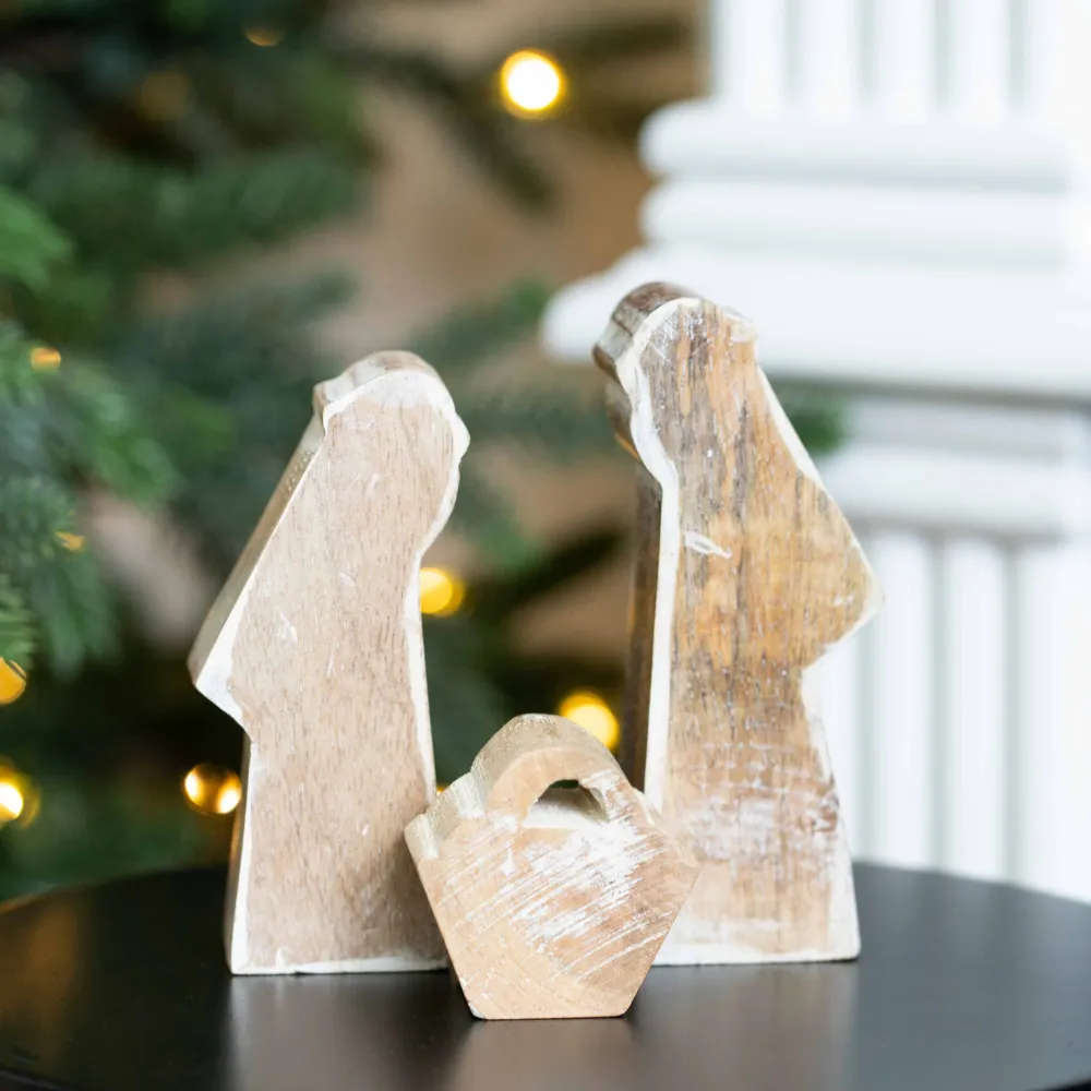 Nativity | Sundara Collection | 2x5x1.5 mango cutout set of three | 71330