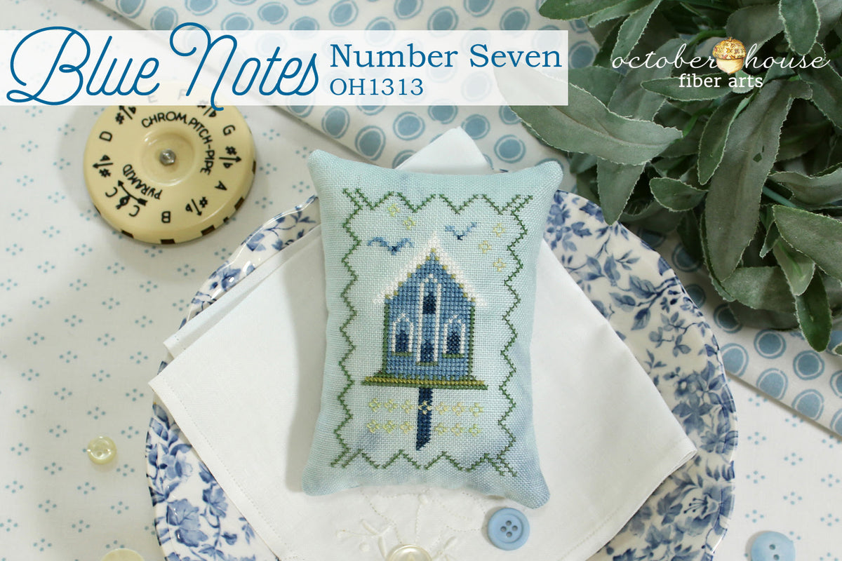 Blue Notes #7 Cross Stitch by October House Fiber Arts - Paper Pattern