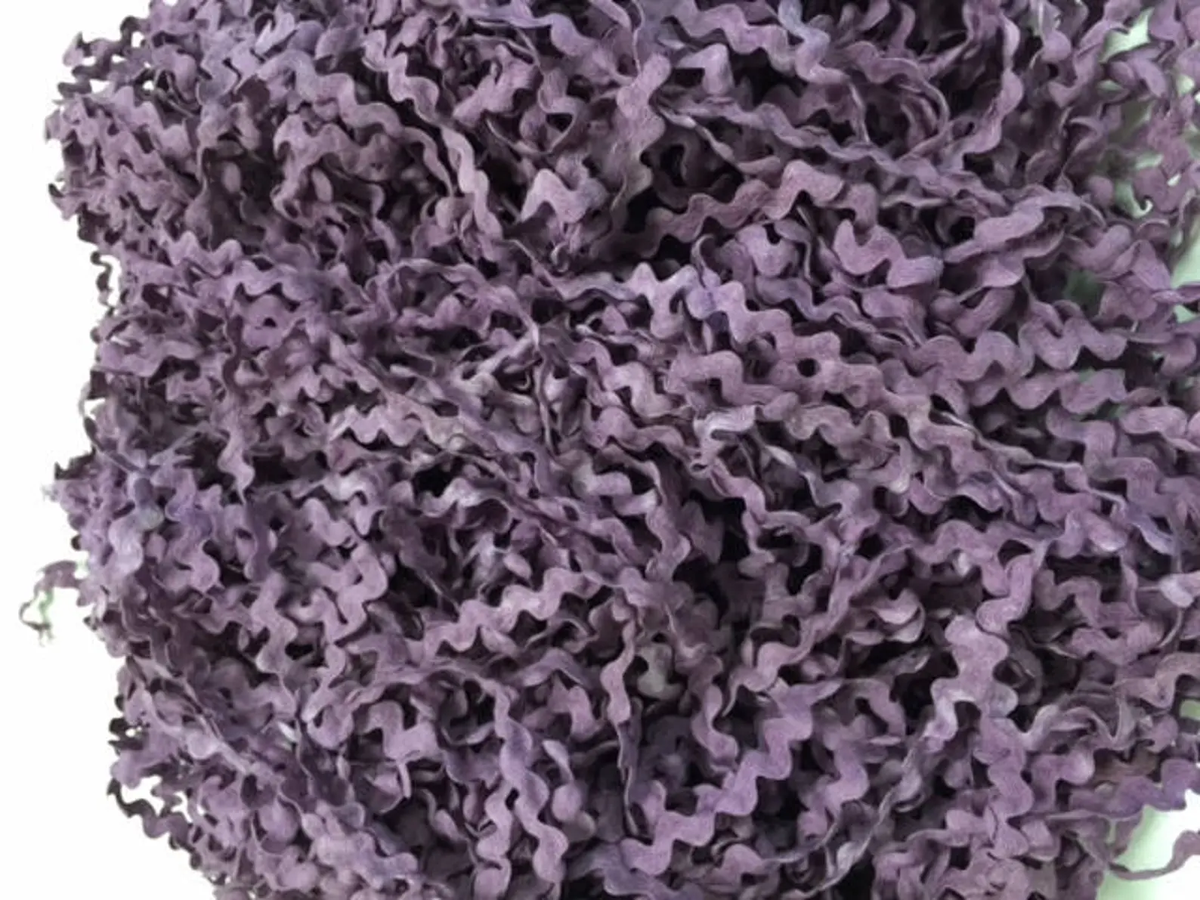 Ric Rac Trim - Grape Fizz Hand-Dyed 100% Cotton Half Inch by Lady Dot Creates