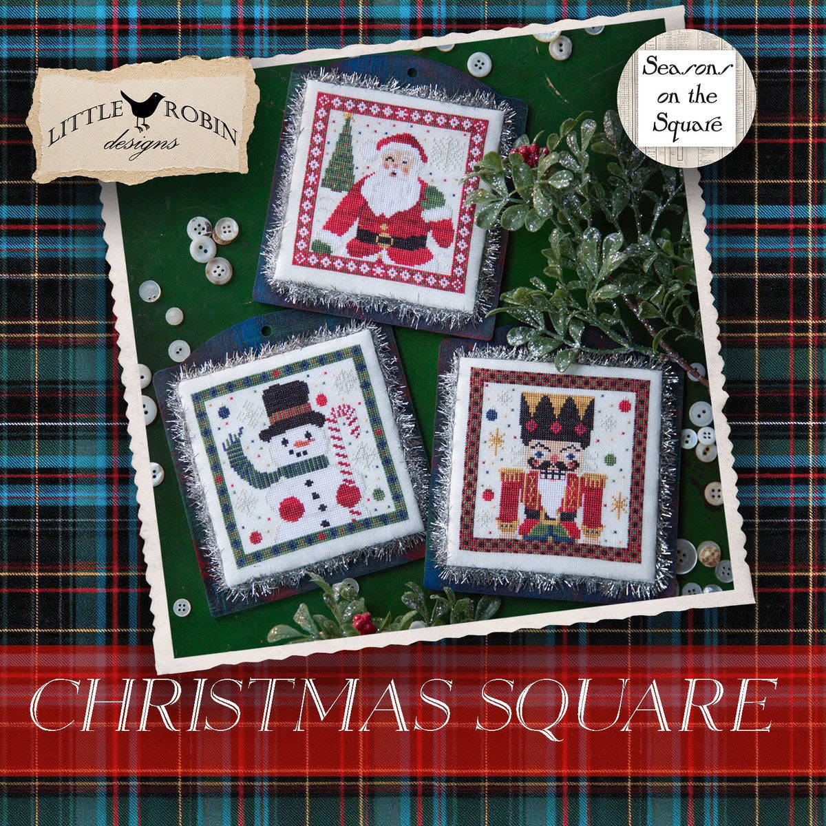 Christmas Square Cross Stitch by Little Robin Designs - Paper Pattern