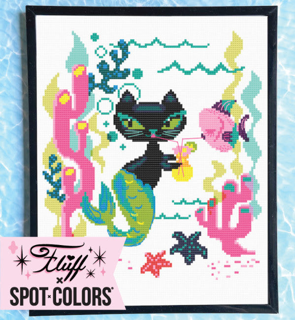 Mod Mer-Kitty Cross Stitch by Spot x Colors - Paper Pattern