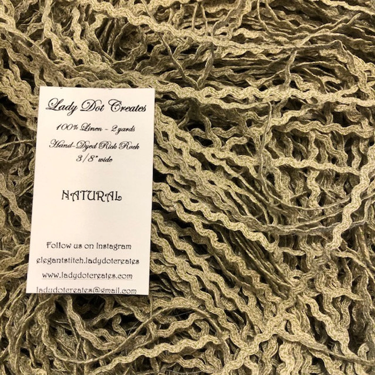 Ric Rac Trim - Natural Hand-Dyed 100% Cotton Half Inch by Lady Dot Creates