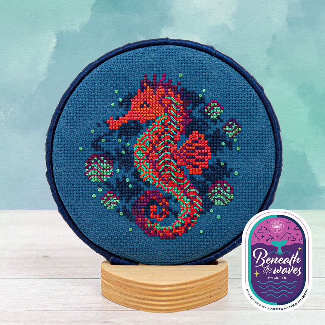 Bubble Seahorse Cross Stitch by Counting Puddles - Paper Pattern