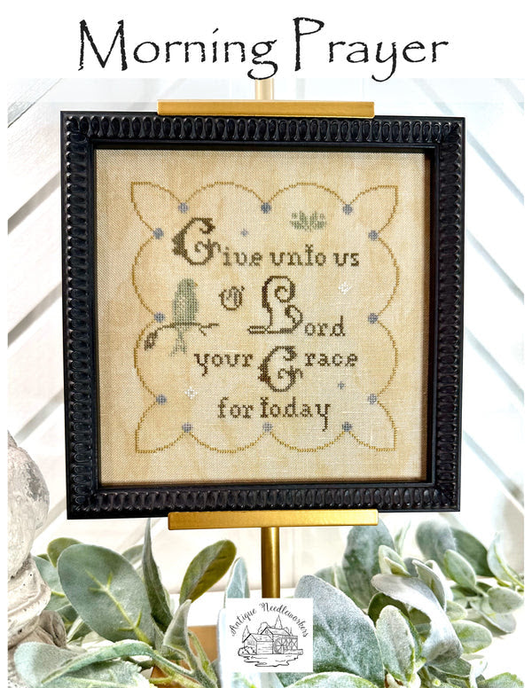 Pre-Order - Morning Prayer Cross Stitch by Antique Needlewokers - Paper Pattern