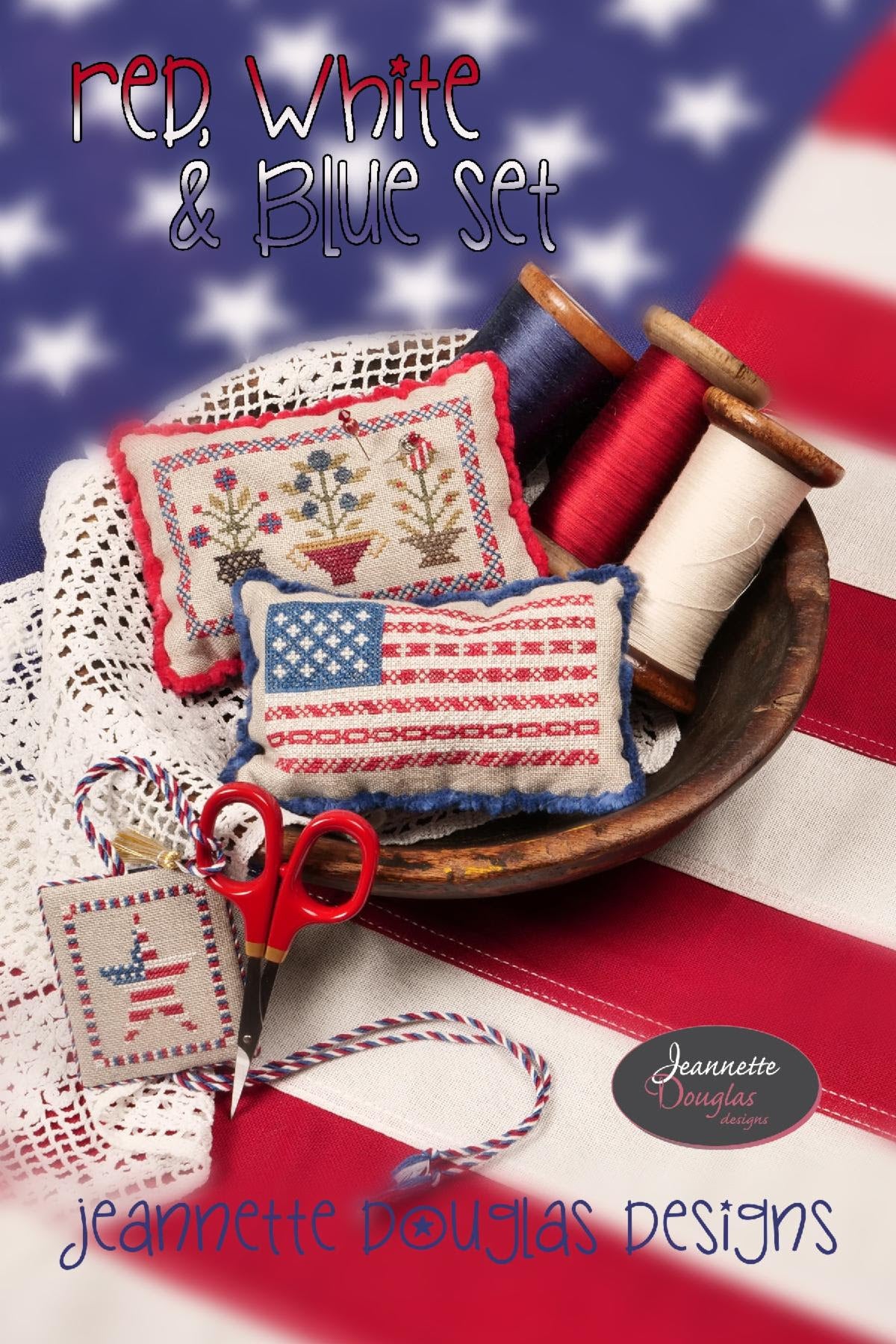 PRE-ORDER - Patriotic Sampler 2 Cross Stitch by Jeannette Douglas Designs - Paper Pattern