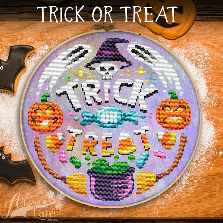 Pre-Order - Trick or Treat Cross Stitch by Autumn Lane Stitchery - Paper Pattern