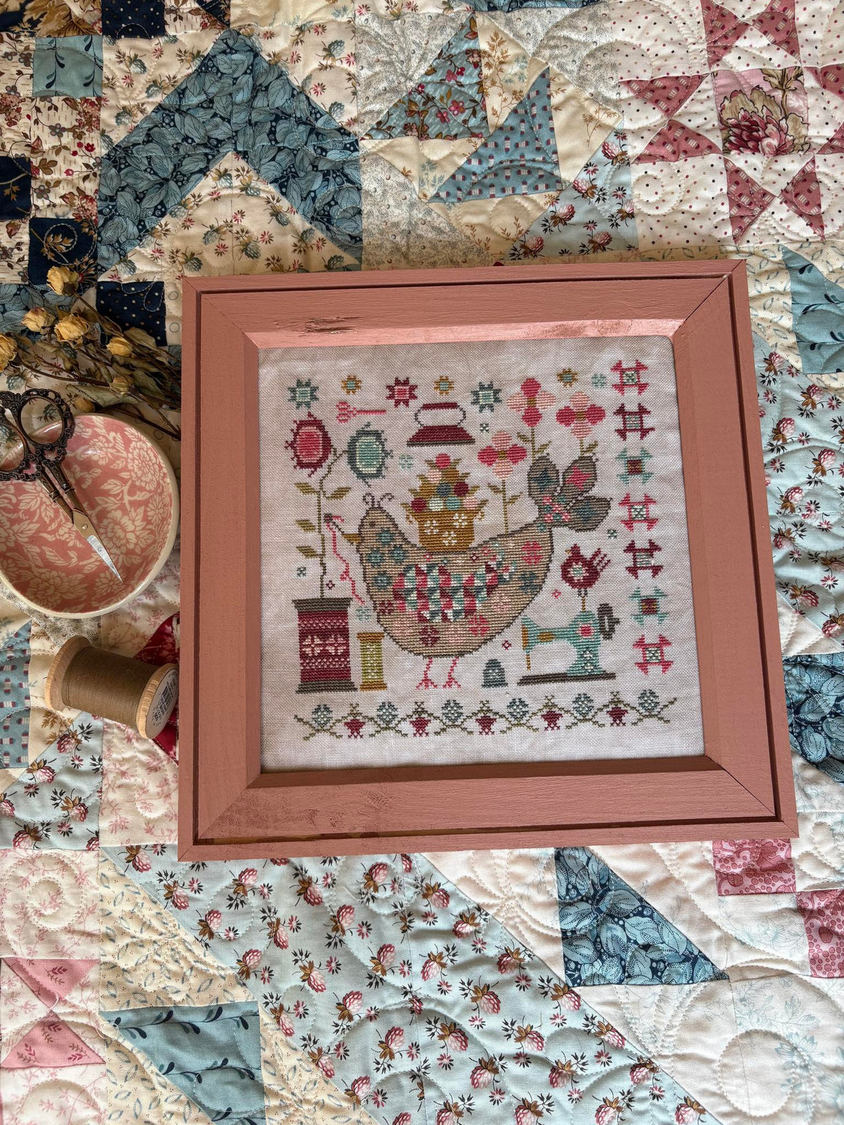Quilty Bird Cross Stitch by Pansy Patch Quilts and Stitchery