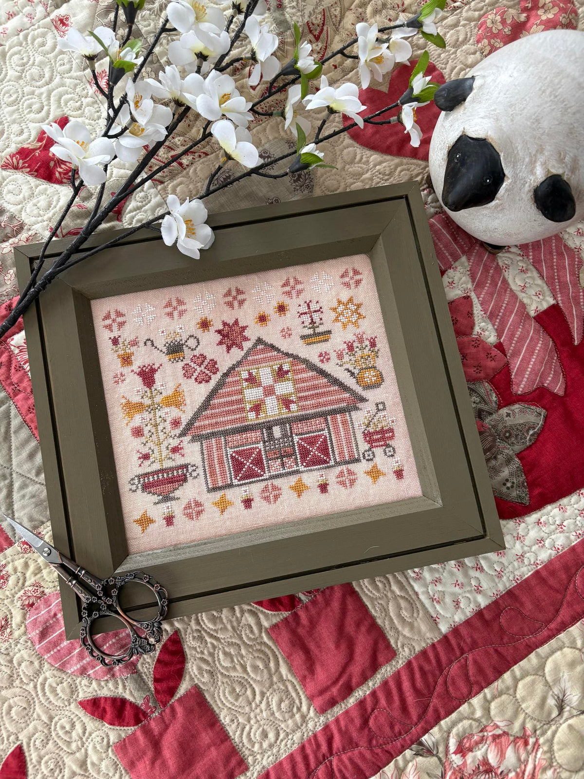 Pre-Order - Spring Quilt Barn Cross Stitch by Pansy Patch Quilts and Stitchery - Paper Pattern