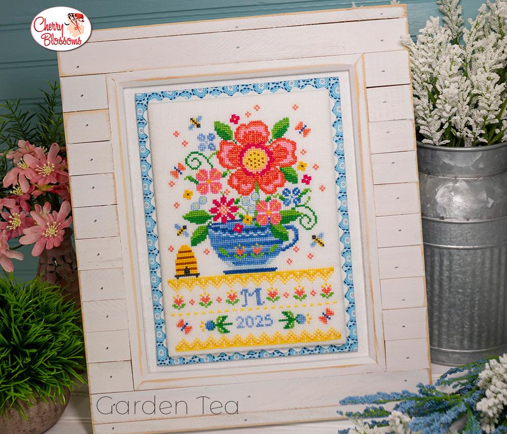 Pre-Order - Garden Tea Cross Stitch by Cherry Blossoms - Paper Pattern