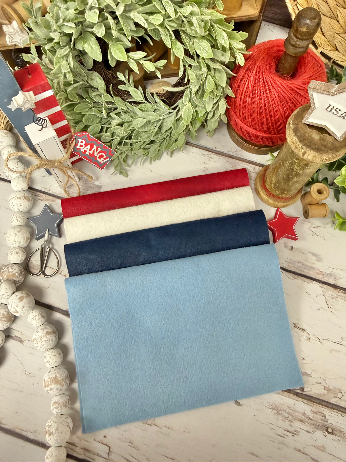 Patriotic Wool/Felt Bundle Curated by Primrose Cottage
