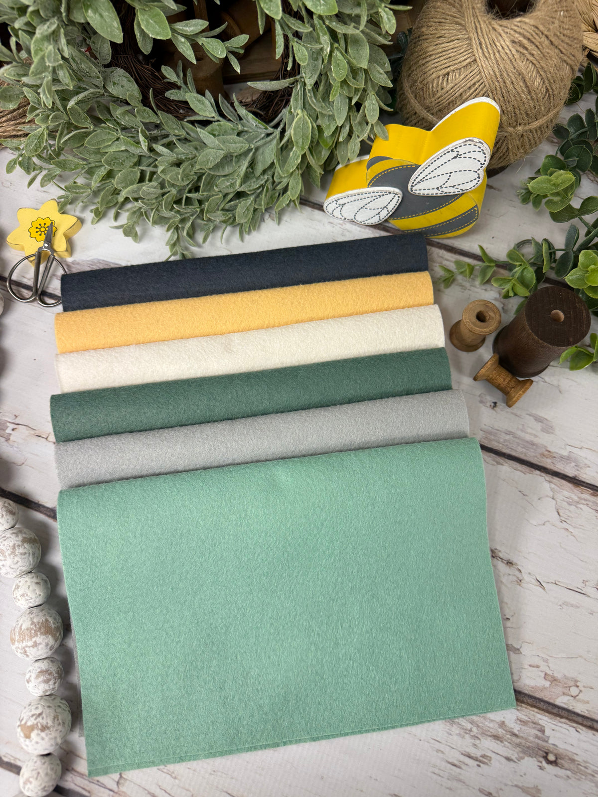 Honeybee Wool/Felt Bundle Curated by Primrose Cottage