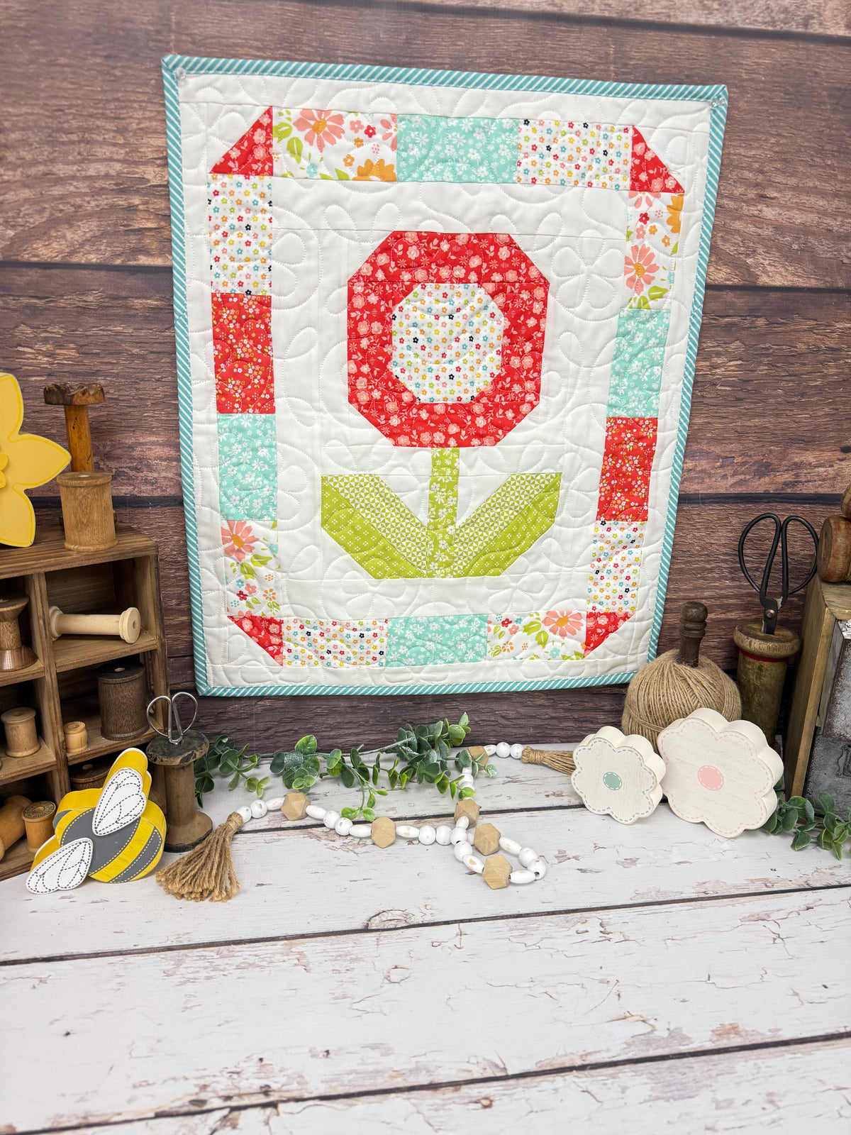 Flower Power Quilt Kit using Delightfully Yours by Sherri & Chelsi for Moda Fabrics