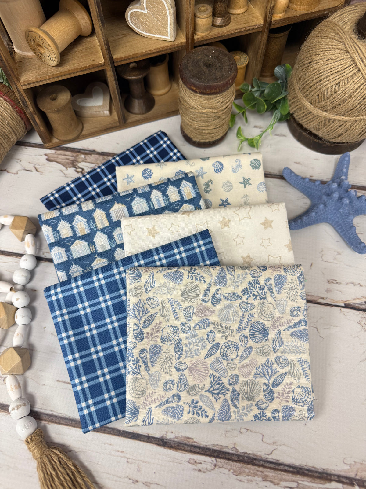 Seaside Bundle Currated by Primrose Cottage - 6 Piece Fat Quarter Bundle