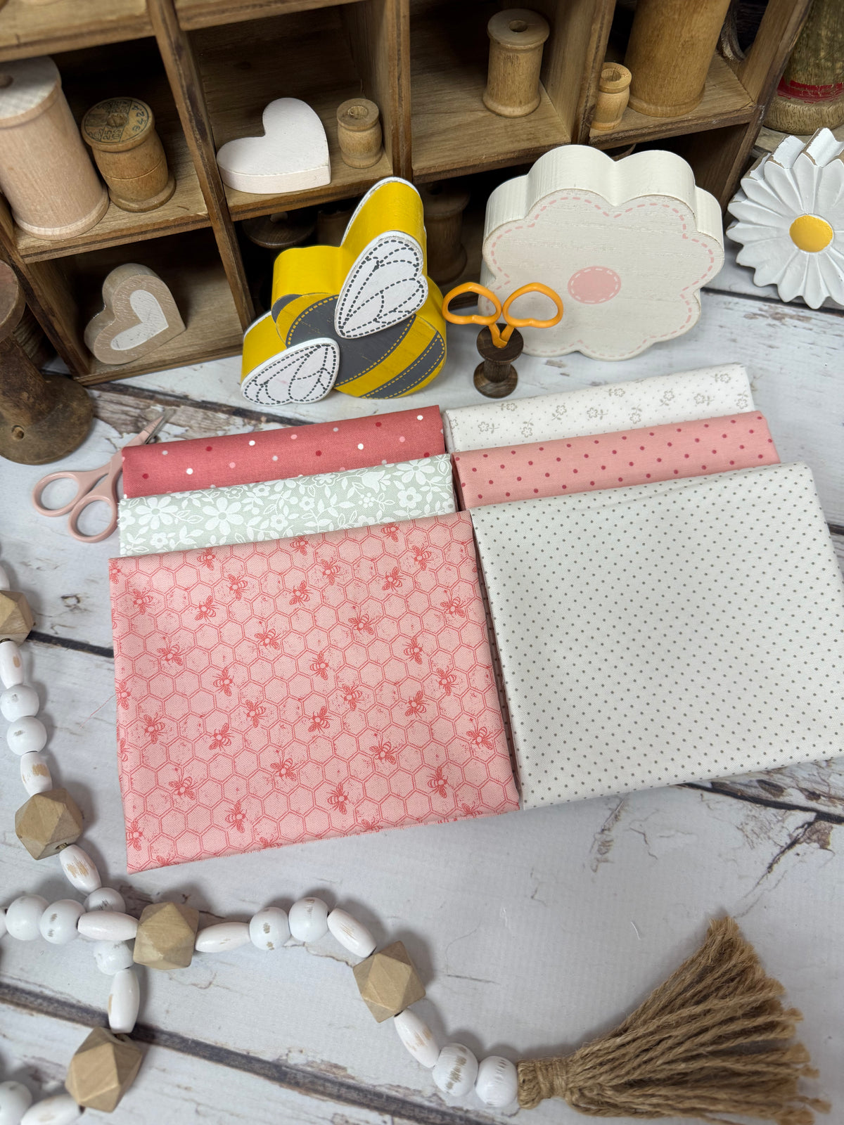 Blushing Honeybee Bundle Curated by Primrose Cottage - 6 Piece Fat Quarter Bundle