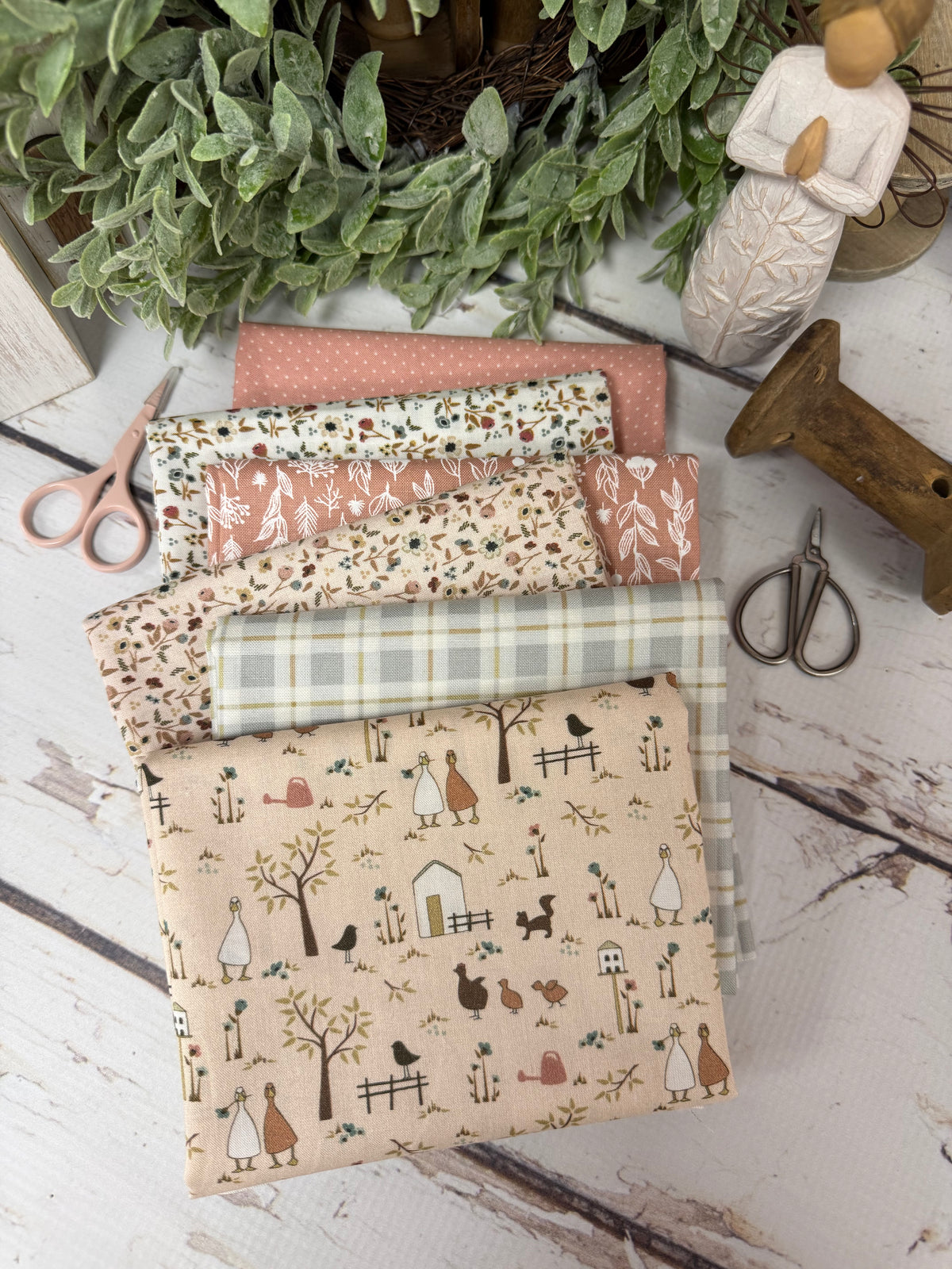 Springtime Farm Bundle Curated by Primrose Cottage- 6 Piece Fat Quarter Bundle