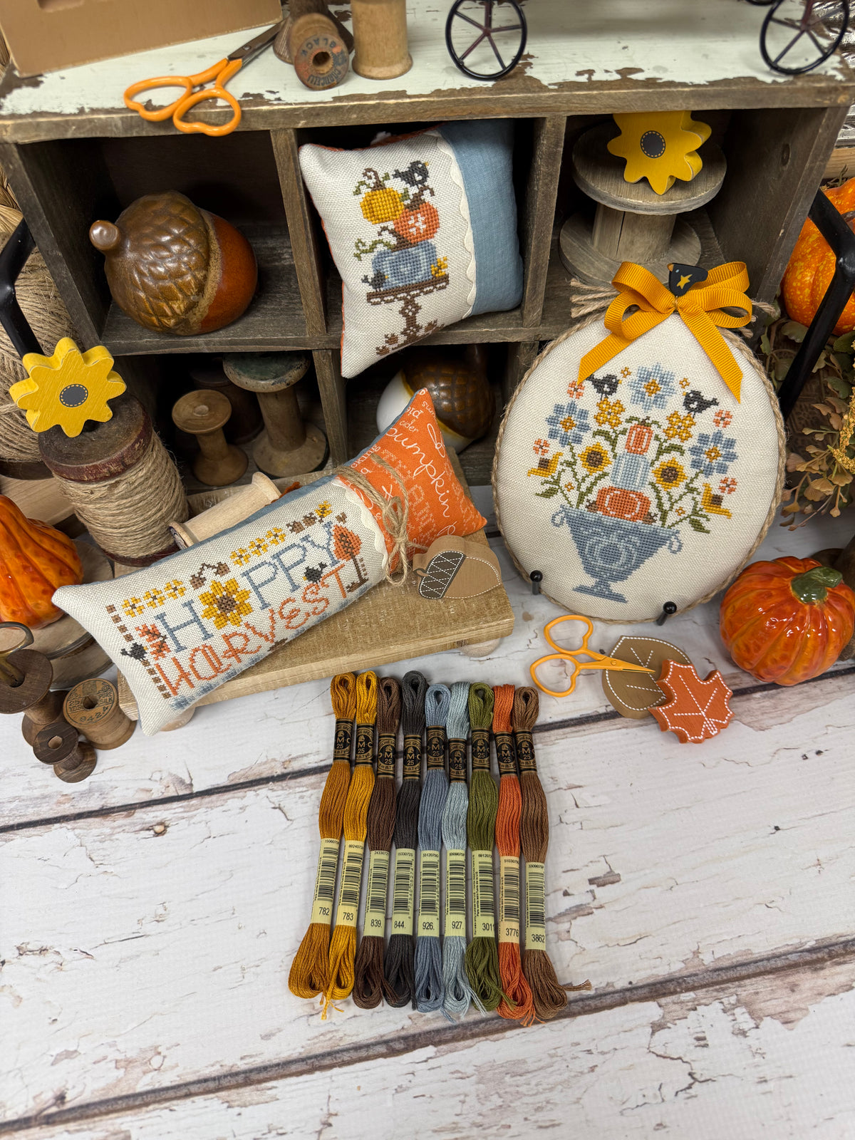 Autumn Basket, Happy Harvest, & Autumn Pumpkin Stack Floss Pack by Primrose Cottage