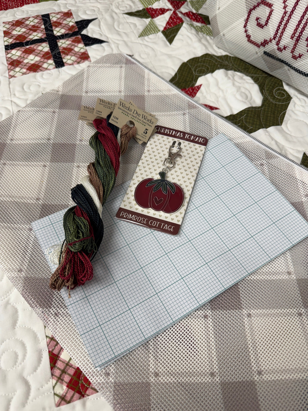 Merry Stitchmas Mesh Bag Cross Stitch Kit by Primrose Cottage