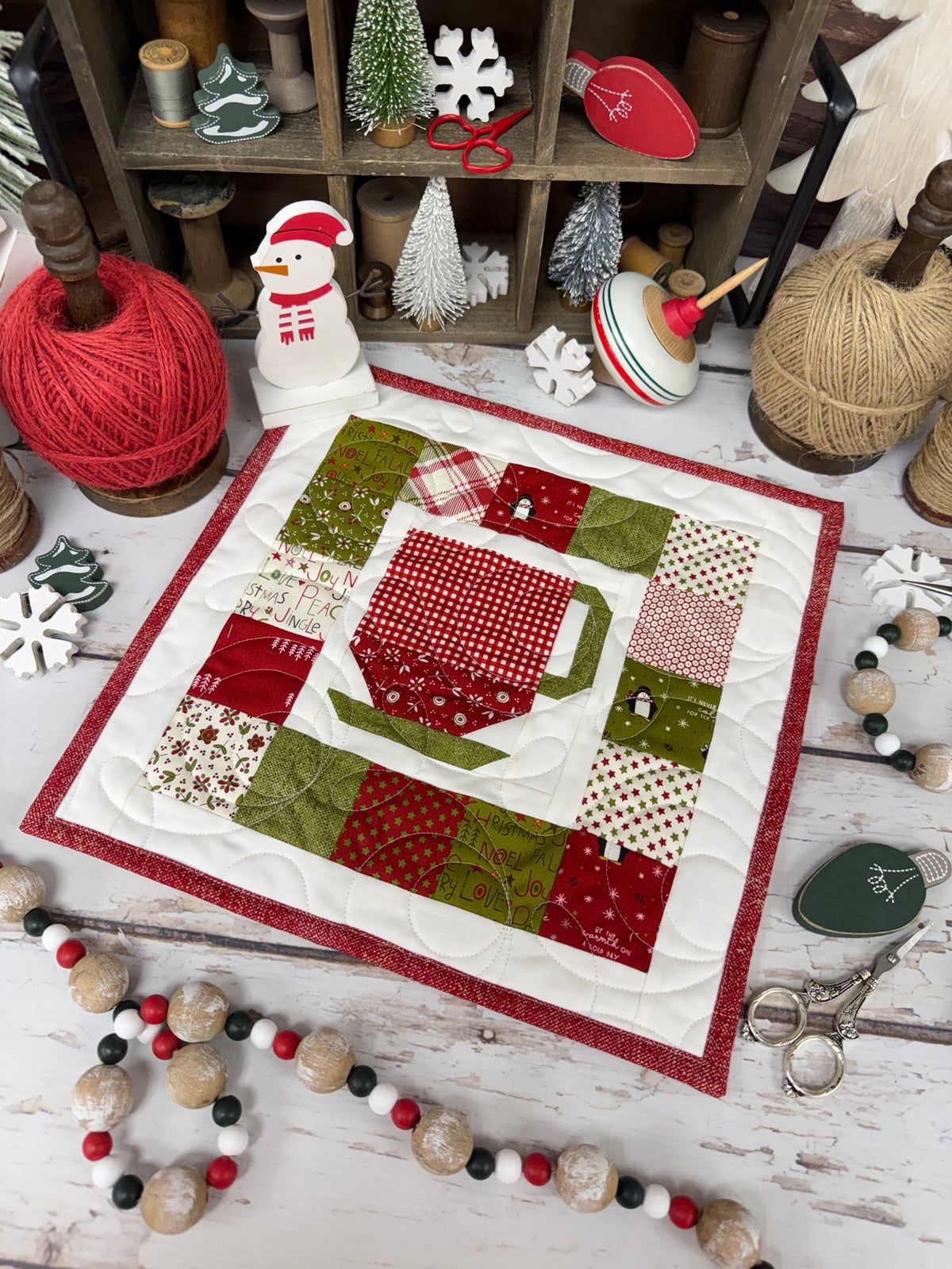M is for Mug Quilt Kit using Chilly by Sweetwater for Moda Fabrics