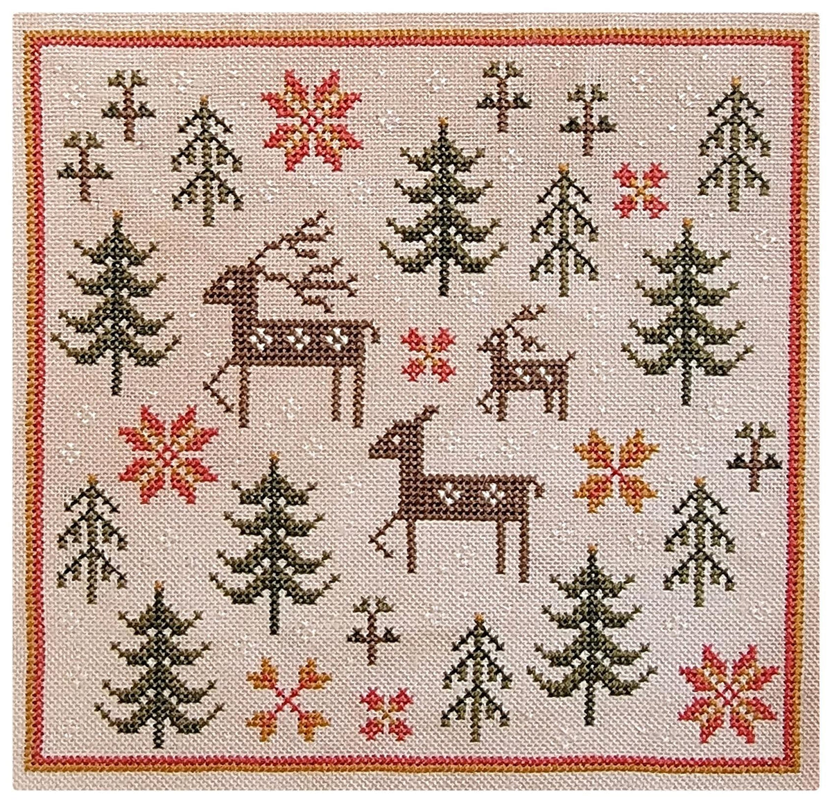 Winter Woodland Star & Sampler Cross Stitch by Hello from Liz Mathews - Paper Pattern