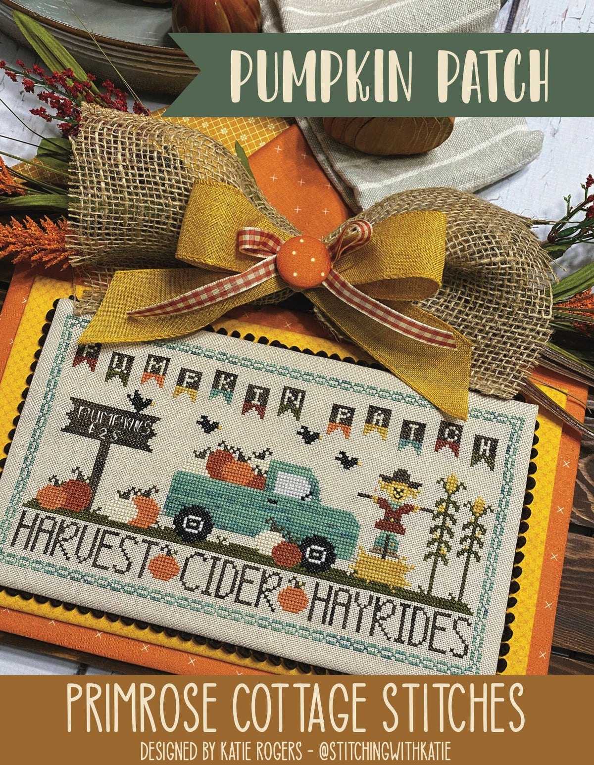 Pumpkin Patch Cross Stitch by Katie Rogers of Primrose Cottage Stitches  - PAPER Pattern PCS-022