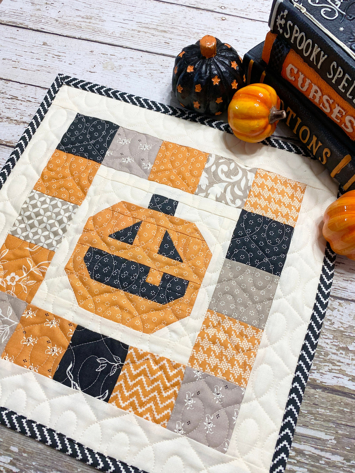 J is for Jack-O-Lantern (Alphabet Series) by Lindsey Weight of Primrose Cottage Quilts - Quilt PDF Pattern