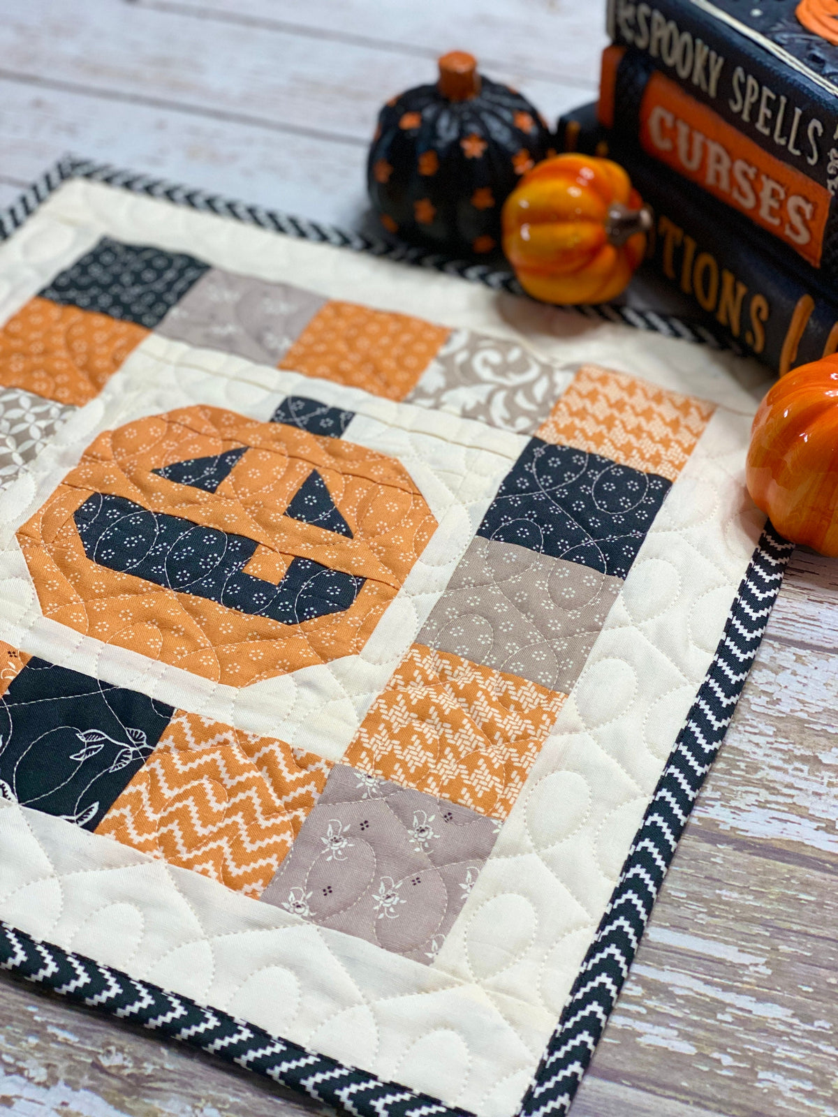 J is for Jack-O-Lantern (Alphabet Series) by Lindsey Weight of Primrose Cottage Quilts - Quilt PDF Pattern