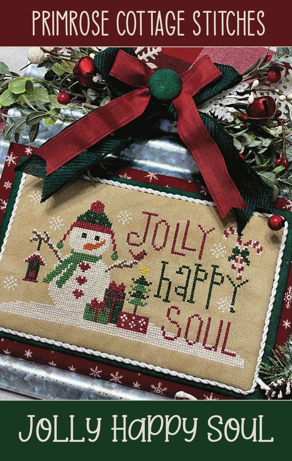 Jolly Happy Soul Cross Stitch by Lindsey Weight of Primrose Cottage Stitches - PAPER Pattern PCS-034