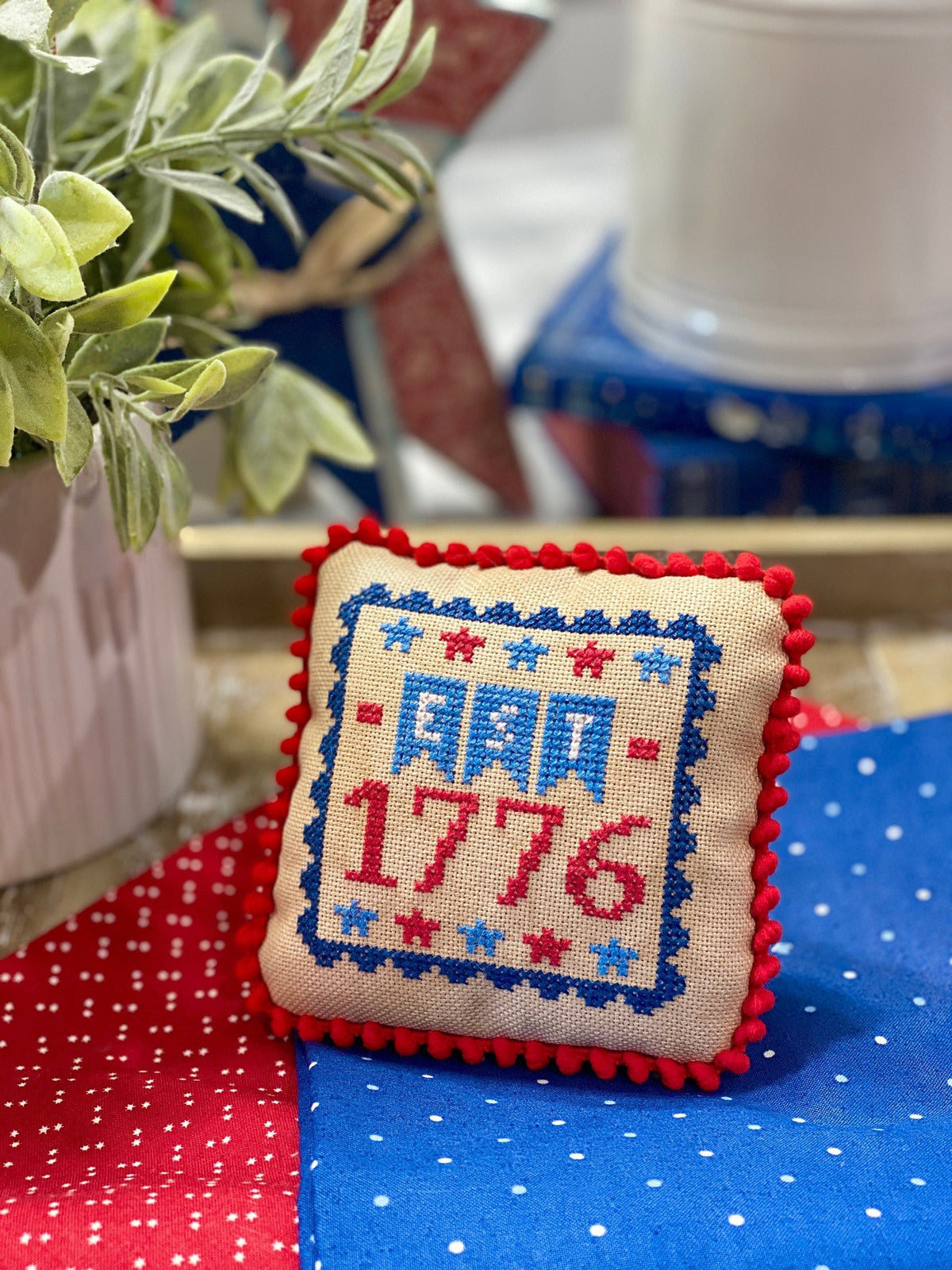 Est. 1776  Cross Stitch by Lindsey Weight of Primrose Cottage Stitches - Patriotic - PAPER Pattern PCS-077