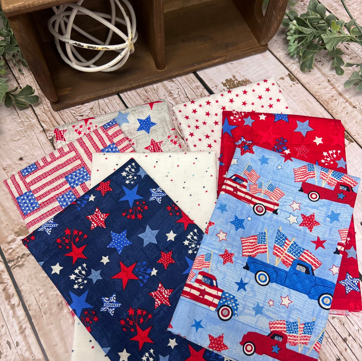 Bright Patriotic -  Fat Quarter Bundle - 7 Pieces - FQB-026